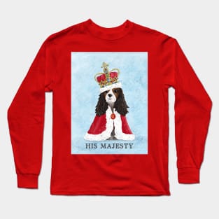 His Majesty King Charles Coronation Souvenir on Blue Long Sleeve T-Shirt